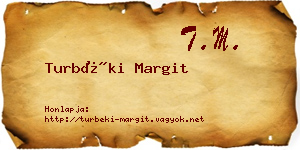 Turbéki Margit névjegykártya